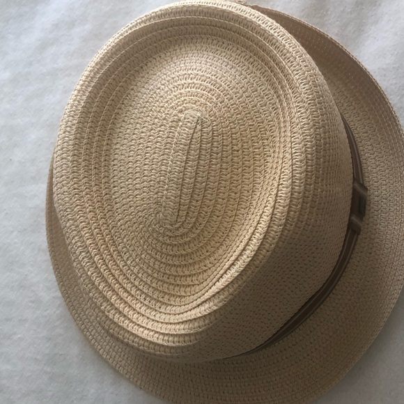Unisex fedora with brown and white grosgrain ribbon band - Picture 6 of 8